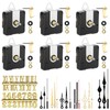 6 Pieces Silent Clock Movement Set, 17/23 mm Movements for