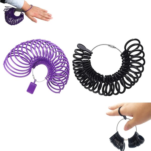 Ring Sizer and Wrist Size Measuring Tool Set, Plastic Ring