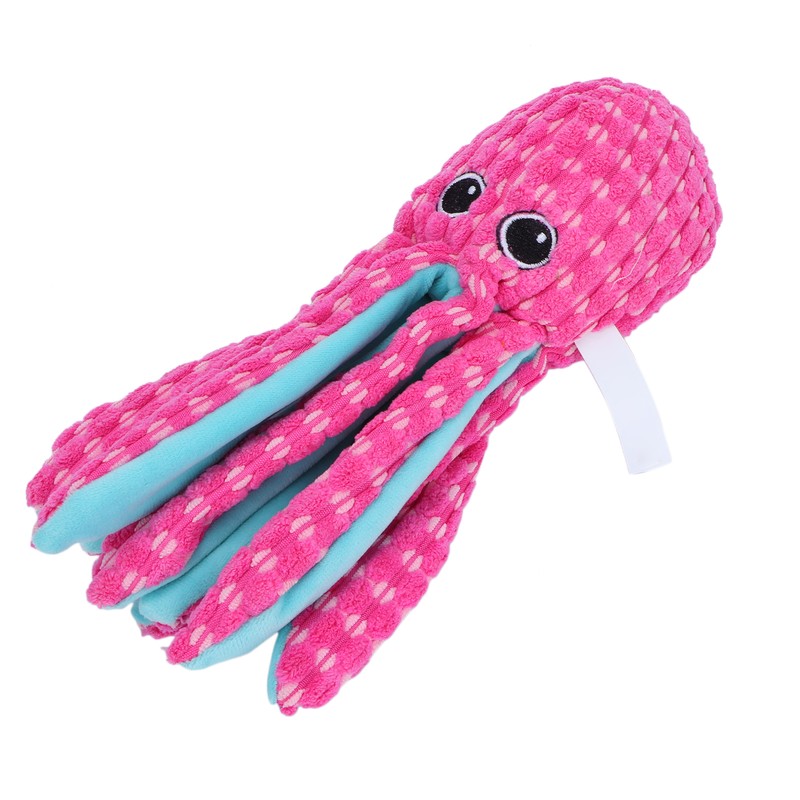 Pet Corduroy Octopus Vocal Toy Puppy Biting Training Toy for