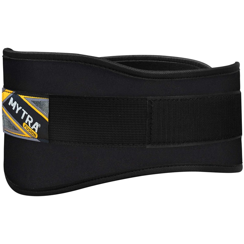 Mytra 6 inch N8 Weight Lifting Curved Belt (Black, Large)
