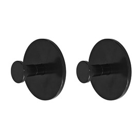 TONLEA 2 Pack Coat Hooks, Adhesive Hooks Wall Mounted, Heavy Duty Metal Wall Hooks for Hanging Coat, Scarf, Hat, Bag, Key, Towel (Black)