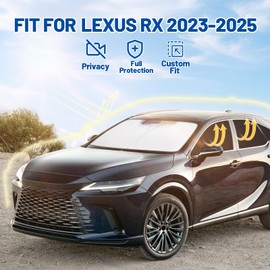 Car Window Shades for Lexus RX 2023-2025 Accessories - Full Set 8PCS Side Window Sunshades with Memory Frame & Blackout Fabric, Privacy UV Shield for Camping/Travel