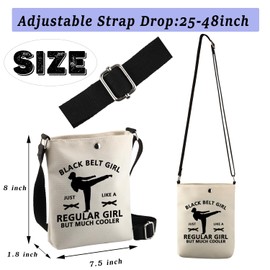 BDPWSS Taekwondo Gifts Karate Black Belt Gifts Black Belt Girl Just Like a Regular Girl But Much Cooler Crossbody Bag (Black beltGC bag)