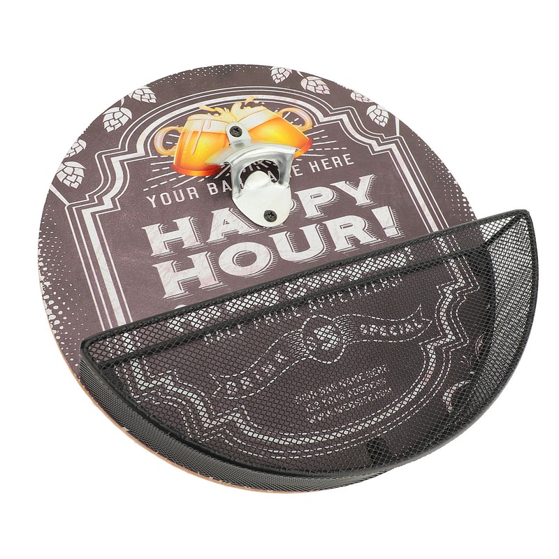 Wall Bottle Opener and Catcher Retro Design Decorative Beer Bottle