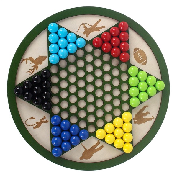 Chinese Checker Game Set, Wooden Chinese Checker Board Chess, Interactive