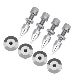 Speaker Spike Set, 4 Pack HiFi Shockproof Speaker Spike with Shoes Cone Base Pads Isolator