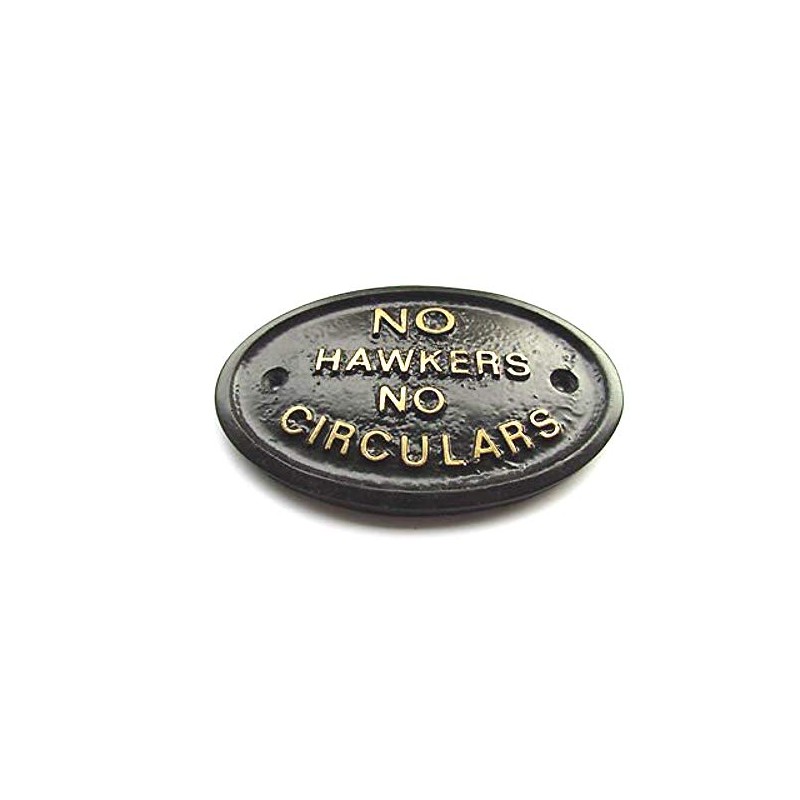 "NO HAWKERS NO CIRCULARS" HOUSE DOOR PLAQUE SIGN KEEP UNWANTED