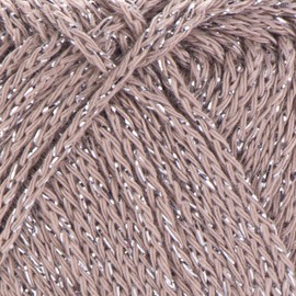 YarnArt Elegance - Hilo brillante - Mezcla de algodón metálico, fino deporte para tejer y ganchillo, hilo ligero para chales y suéteres, 50 g (130 m), beige (1, 121)