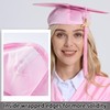 TngHui Unisex Shiny Pink Graduation Gown Cap with Tassel 2024