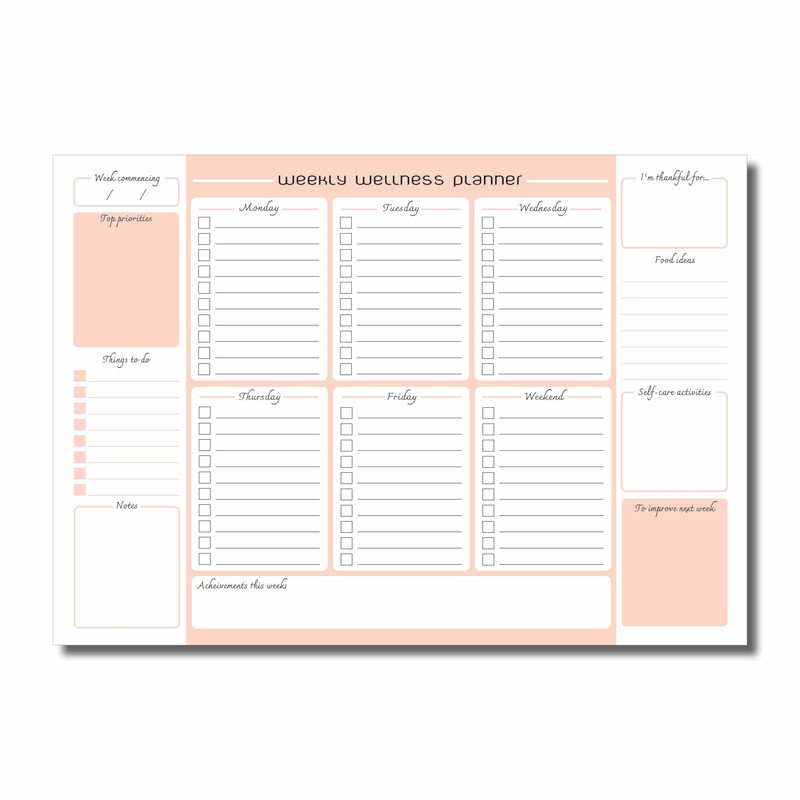 Cherry Weekly Wellness Planner A4 Pad | 52 Undated Sheets