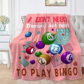 SANBOBO I Don't Need Therapy, I Just Need to Bingo Flannel Fleece Blanket Throw Couch Microfiber Soft Cozy Lightweight Luxury Bed Blanket 40"x30"for Pet