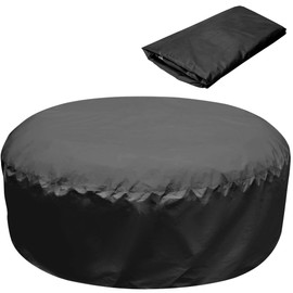 190×70CM Round Hot Tub Cover - 4 Persons Hot Tub Cover - 420D Full Coverage Hot Tub Covers Replacement -UV Resistant, Waterproof Portable Overall Spa Safety Protector for Outdoor Hot Tubs