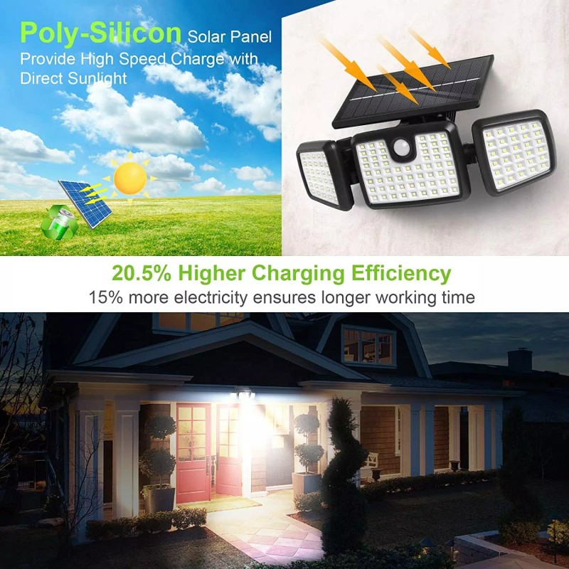 Dimunt Solar Lights Outdoor,176 LED Wireless Led Solar Motion Sensor