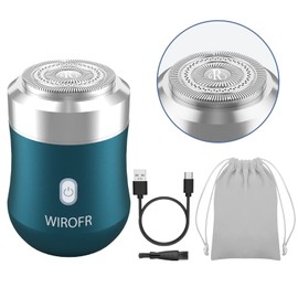 WIROFR Electric Razor for Men Mini Portable Shaver Pocket Size Wet and Dry Mens Razor USB Rechargeable Shaver Charging Easy One-Button Use Suitable for Home, Car, Travel
