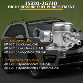 35320-2G730 High Pressure Fuel Pump Compatible with Hyundai Sonata Santa Fe Sport 2011-2015 2.0L 2.4L, Mechanical Fuel Pump Fit for Kia Optima Sorento Sportage 2011-2016 2.0L 2.4L