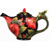 Blue Sky Ceramics Black Hibiscus Teapot, Multi (829010), Medium