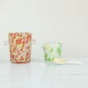 Creative Co-Op 32-Ounce Confetti Glass Ice Bucket with Handles, Yellow