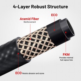 EVIL ENERGY 1/4 Fuel Line Hose 5FT Fuel Injection Hose Transmission Rubber SAE 30R9 300PSI