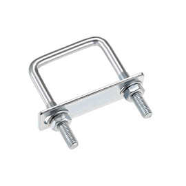 sourcing map Pack of 4 M8 square U-bolts, square U-bolts, U-bolts, 2 inches (50 mm) inner width with nut frame and fasteners, carbon steel