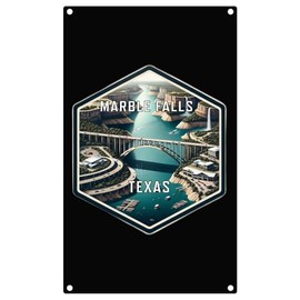 Marble Falls Texas Travel Destination Souvenir Metal Sign 9 x 15