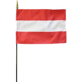 Austria - 8 in x 12 in World Stick Flag