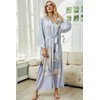 Women's Long Kimono Robe Floral Silk Robe Satin Silky Bathrobe