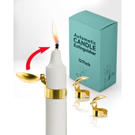 OLEEK (3Pcs Automatic Candle Extinguisher Gold Automatic Swedish Candle Extinguisher, Taper Automatic Candle Snuffer, Candle Care kit Candle Tools, Swedish Candle Snuffer Set, Trimmer