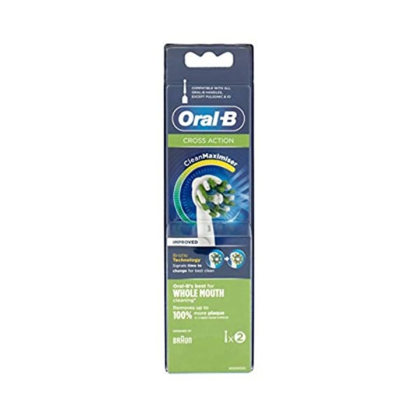 Oral-B CrossAction Toothbrush Head with CleanMaximiser Technology Pack of 2
