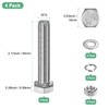M METERXITY 4-Pack Hex Head Screw Bolt with Nuts Flat