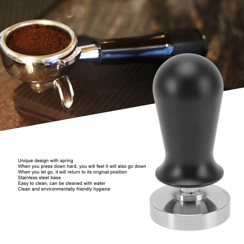 Coffee Tamper Stainless Steel 30lb Constant Pressure Built in Spring