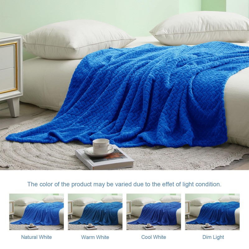 Exclusivo Mezcla Large Flannel Fleece Throw Blanket, 127x178 CM Sofa