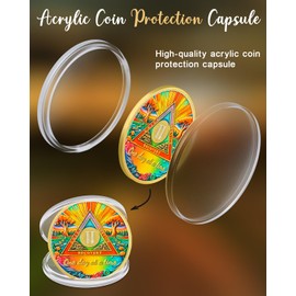 CHURYUML 2 Year Sobriety Coin - One Day at a Time Sober Chip, Two Year AA Coins Recovery Medallions Alcoholics Anonymous Token Sobriety Gifts for Women & Men Celebrating Milestones in Sobriety