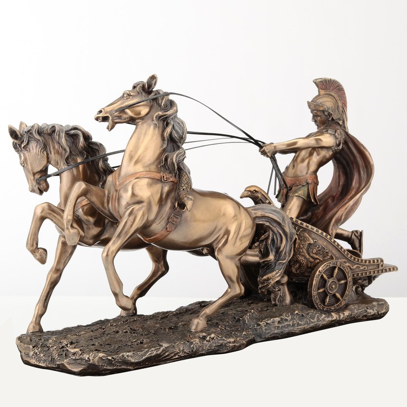 Veronese Design Roman Chariot Sculpture WU72011A4 Bronze