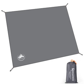 Rocacoco Tent Sheet, Tarpaulin Tarpaulin, Water Pressure Resistance 3.9 ft (10,000 mm), Leisure Sheet, Ground Sheet, Double-Sided, Waterproof, UV Protection, Outdoor, Camping, Climbing, Picnic, Large (70.9 x 82.7 inches (180 x 210 cm), Gray)