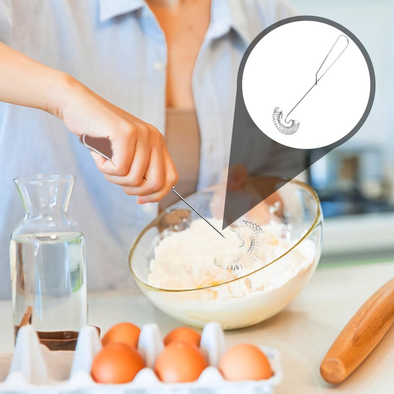 1 Piece Stainless Steel Egg Beater, Spiral Whisk, Mini Egg