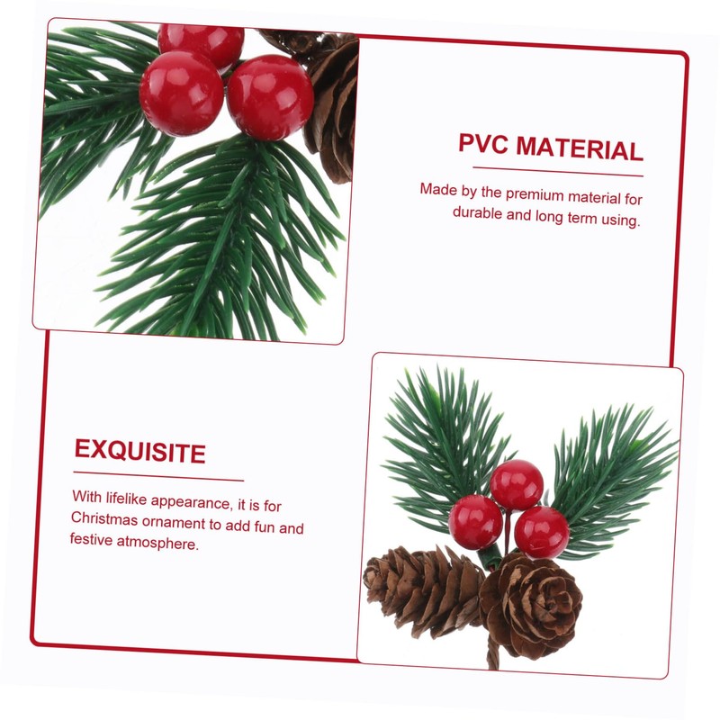 MAGICLULU 10pcs Lifelike Christmas Pine Tree Branches Berries and Pine
