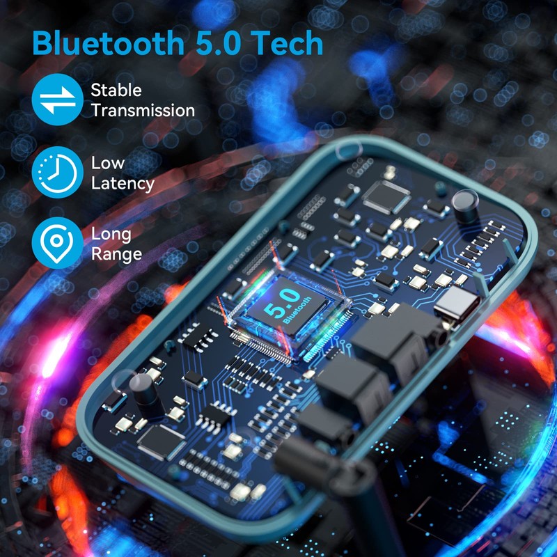 Bluetooth 5.0 Transmitter Receiver - SOOMFON Bluetooth TV Adapter with