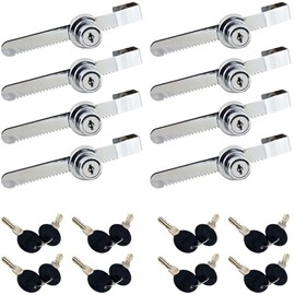 WOOCH Sliding Glass Door Ratchet Lock with Chrome Finish, Keyed Alike Showcase Display - 8 Pack