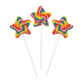Star Shaped Rainbow Swirl Pops (set of 12 lollipops)