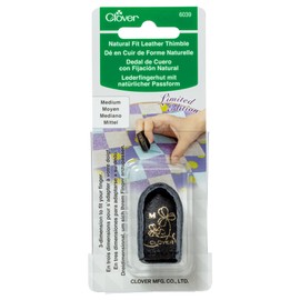 Clover Natural Fit, 3, Seamless Thimble, Black, Medium, Inner Dimensions 5/8" 16mm