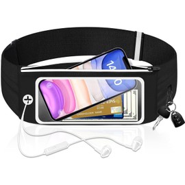 Running Belt Waist Pack Phone Holder Runner Belt Fanny Pack Lightweight Running Pouch Belt for Women Men, SweatResistant Workout Pouch for Running Jogging (Touchscreen(3 Pockets, Up to 7.0"))