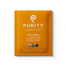 Purity Coffee BALANCE 1/3 Caffeinated Medium Roast Organic Coffee - Single Serve Sachets 5ct