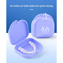 JMU Retainer Case with Vent Holes, Mouth Guard Case Dental Storage Container (Purple)