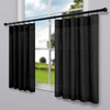 Pitalk Black Linen Curtains 36 Inch Length 2 Tiers Bathroom