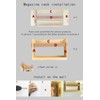FIRADE Wall-Mounted Magazine Holder With PU Leather Strap,Wood Magazine rack,File