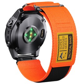 NotoCity Nylon Quickfit 26mm Watch Bands Compatible with Fenix 6X Pro Band,Nylon Velcro Sport Band for Fenix 7x pro sapphire solar/Fenix 7X/Fenix 6X/Fenix 5X/Fenix 5X Plus/Fenix 8 51mm Smartwatches