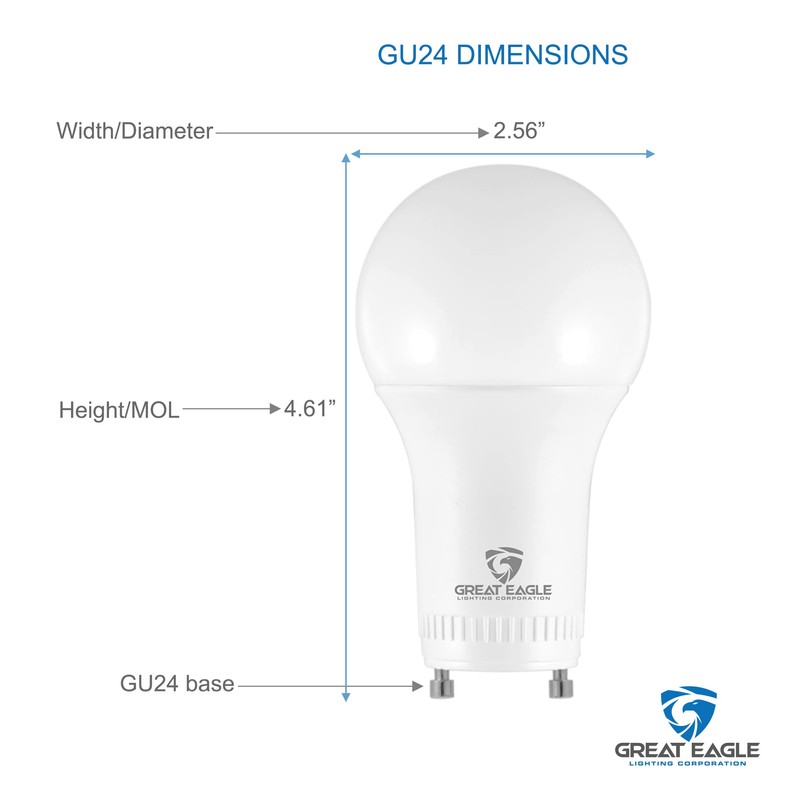 Great Eagle Lighting Corporation 60W GU24 LED Light Bulb, Non