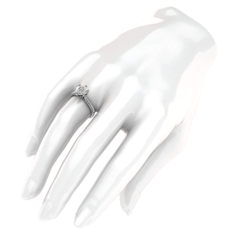 Sterling Silver 2 Carats Classic 6-Prong Simulated Diamond Engagement Ring