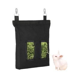 Rabbit Hay Feeder for Small Pigs Hay Hanging for Rabbits Guinea Pig Chinchilla Hamster Small Pets Black 25*28*2.5cm