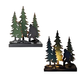 Bigfoot Metal Night Lights – Set of 2 Rustic Sasquatch Silhouette Lamps, Cozy Ambient Lighting for Bedroom, Cabin, Lodge, or Man Cave, Unique Forest Bigfoot Décor, Great Gift for Outdoor Enthusiasts